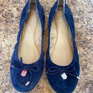 Vince Camuto Blue Suede Ballet Flats